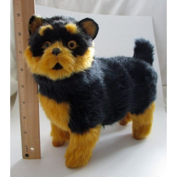 Lifelike Realistic Furry Black/Brown Cat/Kitten Figurine Standing Plush - Décor - Picture 9 of 11
